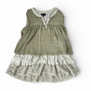 Artesia Lagenlook Rayon Blend Layered Tunic Crochet Lace Hem